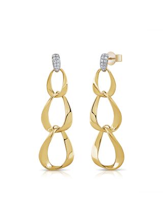 0.24CT DIAMOND LINK DROP EARRINGS
