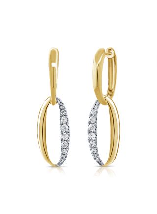 0.68CT DIAMOND OVAL DROP EARRINGS