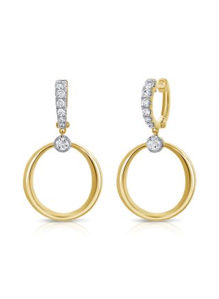 0.64CT DIAMOND OPEN CIRCLE DROP EARRINGS