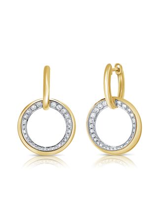 0.60CT DIAMOND OPEN CIRCLE DROP EARRINGS