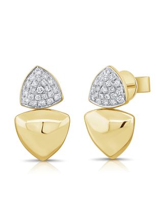 0.39CT DIAMOND PAVE TRIANGLE DROP EARRINGS