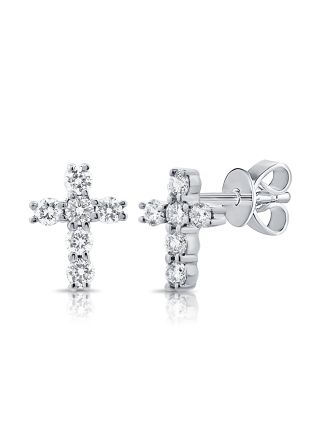 .22CT DIAMOND CROSS STUD EARRINGS