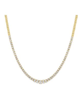 4.66CT EMERALD SHAPE DIAMOND TENNIS NECKLACE
