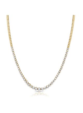 3.93CT OVAL SHAPE DIAMOND TENNIS NECKLACE