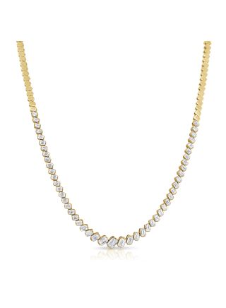4.35 EMERALD SHAPE DIAMOND TENNIS NECKLACE