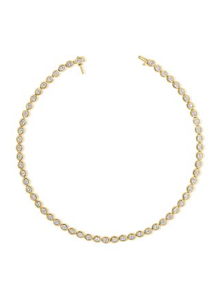 8.86CT OVAL SHAPE DIAMOND BEZEL TENNIS NECKLACE