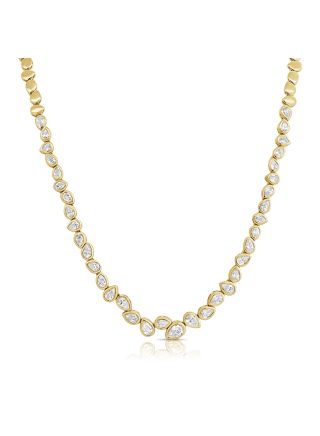 2.92CT PEAR SHAPE DIAMOND BEZEL NECKLACE