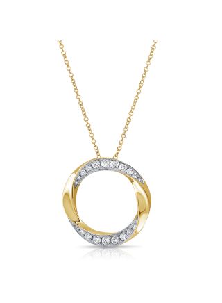 0.53CT DIAMOND CIRCLE PENDANT NECKLACE