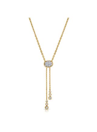 0.52CT DIAMOND OVAL LARIAT NECKLACE