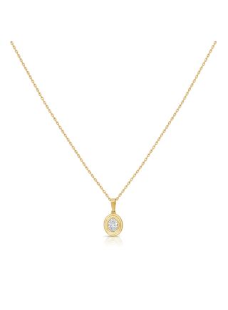 .20CT OVAL SHAPE DIAMOND SOLITAIRE PENDANT NECKLACE