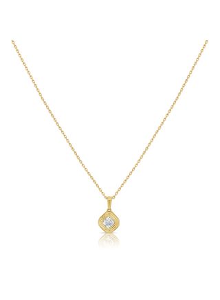 .18CT ASSCHER SHAPE DIAMOND SOLITAIRE PENDANT NECKLACE
