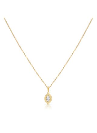 .15CT MARQUISE SHAPE DIAMOND SOLITAIRE PENDANT NECKLACE