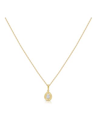 .15CT PEAR SHAPE DIAMOND SOLITAIRE PENDANT NECKLACE