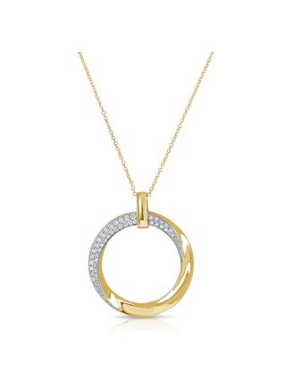 0.59CT DIAMOND CIRCLE PENDANT NECKLACE