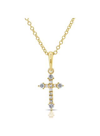 .09CT DIAMOND CROSS PENDANT NECKLACE