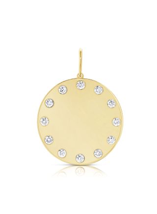.58CT DIAMOND BEZEL SET CIRCLE PENDANT