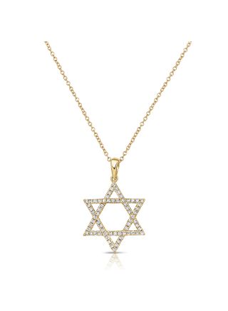 .34CT DIAMOND STAR OF DAVID PENDANT NECKLACE