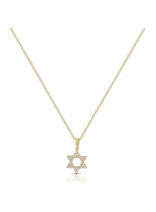 .13CT DIAMOND STAR OF DAVID PENDANT NECKLACE