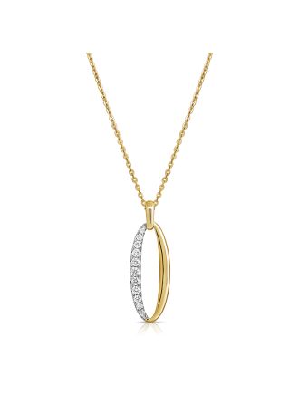 0.68CT DIAMOND OVAL PENDANT NECKLACE