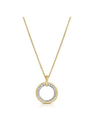 0.49CT DIAMOND OPEN CIRCLE PENDANT NECKLACE