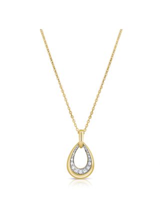 0.38CT DIAMOND PEAR PENDANT NECKLACE