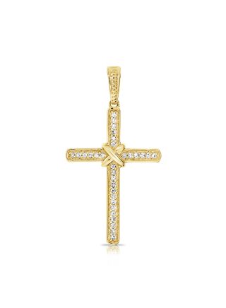 .09CT DIAMOND CROSS PENDANT