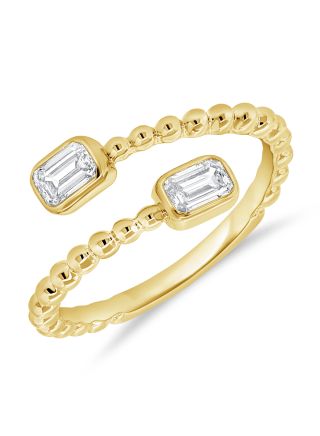 .42CT EMERALD DIAMOND BALL WRAP RING
