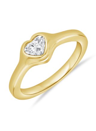 .30CT HEART SHAPE DIAMOND BEZEL SET SOLITAIRE RING