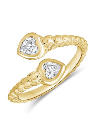0.50CT HEART SHAPE DIAMOND BEZEL SET WRAP RING