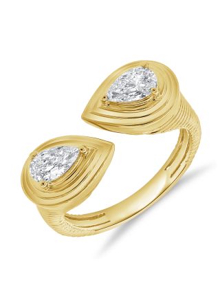 .65CT PEAR SHAPE DIAMOND BEZEL SET WRAP RING