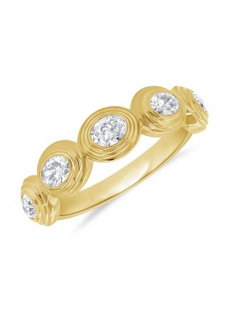 .69CT OVAL SHAPE DIAMOND BEZEL SET HALFWAY RING