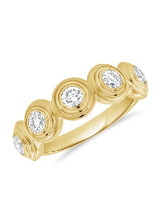 .75CT DIAMOND BEZEL SET HALFWAY RING