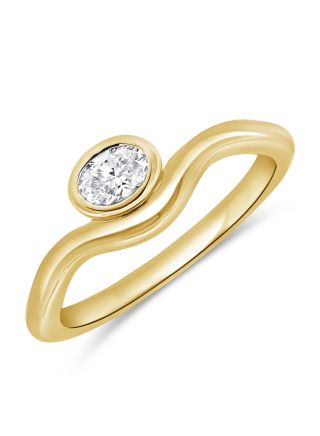 0.23CT OVAL SHAPE DIAMOND BEZEL SOLITAIRE RING