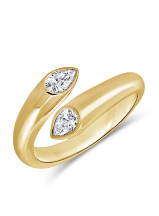 0.40CT PEAR SHAPE DIAMOND BEZEL SET WRAP RING