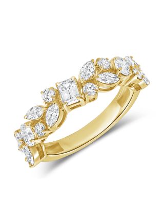 1.37CT EMERALD SHAPE, OVAL SHAPE, MARQUISE SHAPE AND ROUND DIAMOND RING