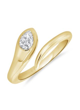 .30CT PEAR SHAPE DIAMOND BEZEL WRAP RING