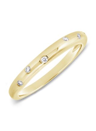 .06CT DIAMOND BEZEL SET GYPSY RING