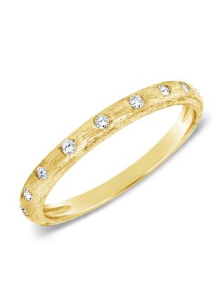 .08CT DIAMOND BEZEL SET GYPSY RING