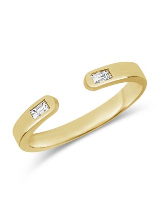 .09CT BAGUETTE DIAMOND BEZEL SET WRAP RING