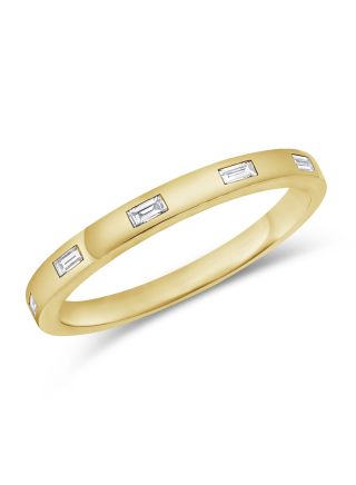 .09CT BAGUETTE DIAMOND BEZEL SET GYPSY RING