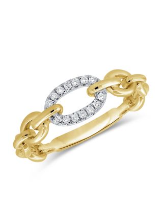 0.09CT DIAMOND PAPERCLIP LINK RING