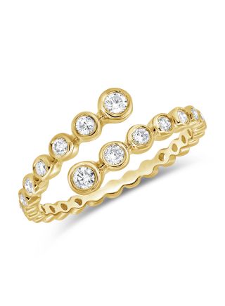 0.36CT DIAMOND BEZEL SET WRAP RING