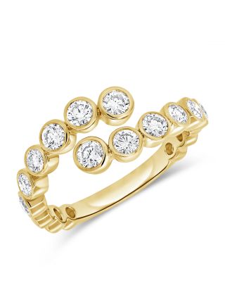 0.84CT DIAMOND BEZEL SET WRAP RING