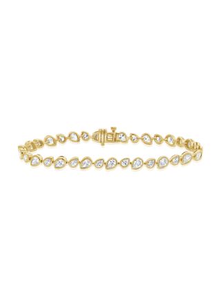 3.92CT PEAR SHAPE DIAMOND TENNIS BRACELET