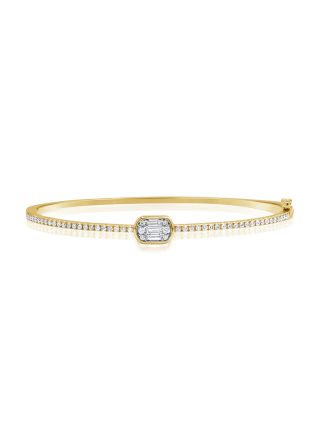 1.15CT BAGUETTES AND ROUND DIAMOND BANGLE