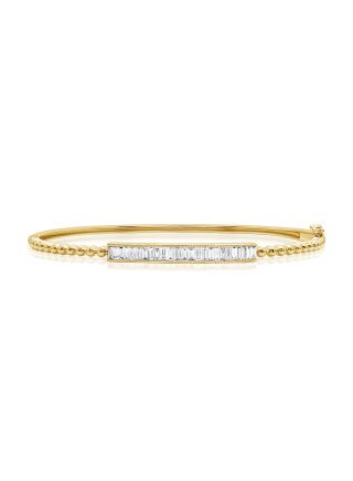 .60CT BAGUETTES DIAMOND BEZEL BALL BANGLE