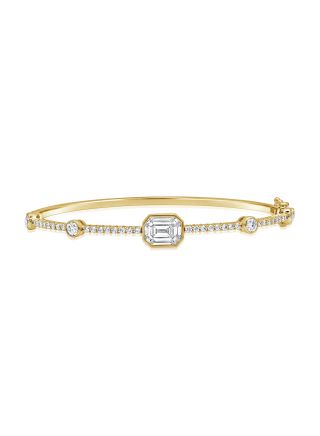 1.45CT PIE CUT AND ROUND DIAMOND ILLUSION BANGLE