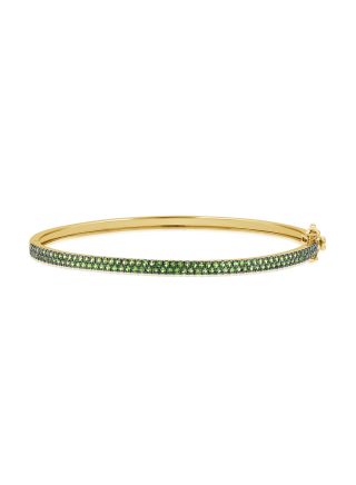 1.38CT GREEN TSAVORITE DIAMOND BANGLE