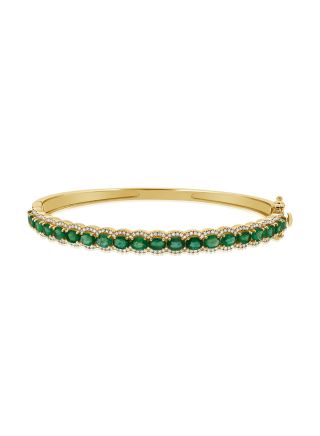 5.61CT EMERALD AND DIAMOND BANGLE
