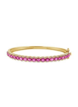 4.95CT PINK SAPPHIRE AND DIAMOND BANGLE